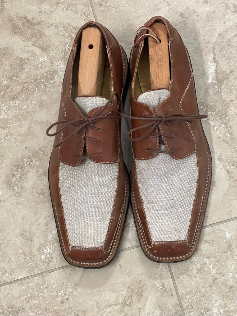 Mezlan two tone linen shoes sz 11